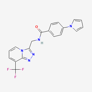 4-(1H-pyrrol-1-yl)-N-((8-(trifluoromethyl)-[1,2,4]triazolo[4,3-a]pyridin-3-yl)methyl)benzamide