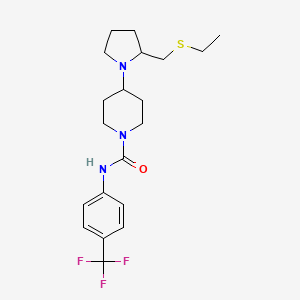 4-(2-((ethylthio)methyl)pyrrolidin-1-yl)-N-(4-(trifluoromethyl)phenyl)piperidine-1-carboxamide