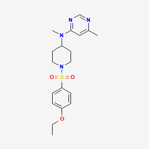 molecular formula C19H26N4O3S B2614811 N-[1-(4-Ethoxyphenyl)sulfonylpiperidin-4-yl]-N,6-dimethylpyrimidin-4-amine CAS No. 2380087-52-3