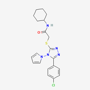 2-{[5-(4-chlorophenyl)-4-(1H-pyrrol-1-yl)-4H-1,2,4-triazol-3-yl]sulfanyl}-N-cyclohexylacetamide