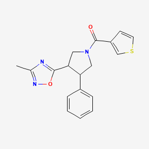 (3-(3-Methyl-1,2,4-oxadiazol-5-yl)-4-phenylpyrrolidin-1-yl)(thiophen-3-yl)methanone