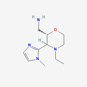 molecular formula C11H20N4O B2614828 [(2S,3S)-4-Ethyl-3-(1-methylimidazol-2-yl)morpholin-2-yl]methanamine CAS No. 2059917-79-0