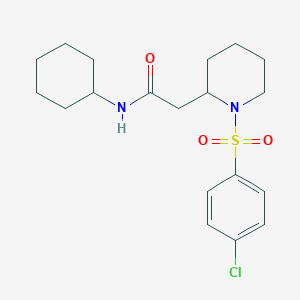 molecular formula C19H27ClN2O3S B2614846 2-(1-((4-chlorophenyl)sulfonyl)piperidin-2-yl)-N-cyclohexylacetamide CAS No. 941955-56-2