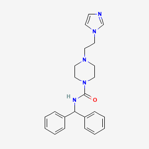molecular formula C23H27N5O B2614854 4-(2-(1H-imidazol-1-yl)ethyl)-N-benzhydrylpiperazine-1-carboxamide CAS No. 1396759-05-9