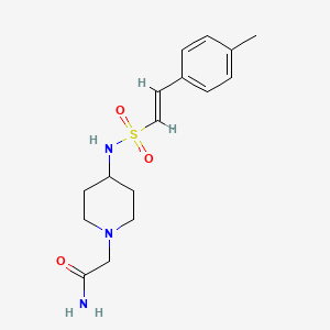 molecular formula C16H23N3O3S B2614857 2-[4-[[(E)-2-(4-methylphenyl)ethenyl]sulfonylamino]piperidin-1-yl]acetamide CAS No. 1356782-67-6