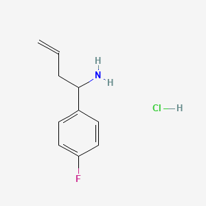 molecular formula C10H13ClFN B2614858 1-(4-Fluorophenyl)but-3-enylamine hcl CAS No. 1159825-73-6