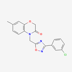 molecular formula C18H14ClN3O3 B2614862 4-((3-(3-氯苯基)-1,2,4-恶二唑-5-基)甲基)-7-甲基-2H-苯并[b][1,4]恶嗪-3(4H)-酮 CAS No. 1105213-67-9