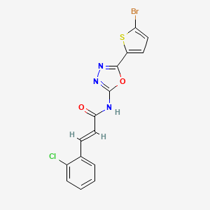 (E)-N-(5-(5-bromothiophen-2-yl)-1,3,4-oxadiazol-2-yl)-3-(2-chlorophenyl)acrylamide