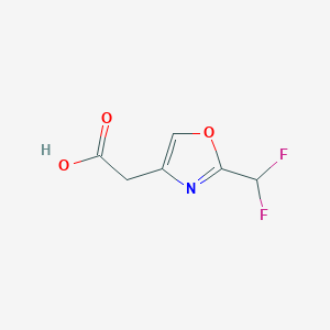 molecular formula C6H5F2NO3 B2614866 2-[2-(Difluoromethyl)-1,3-oxazol-4-yl]acetic acid CAS No. 1783942-93-7
