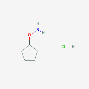 molecular formula C5H10ClNO B2614868 O-Cyclopent-3-en-1-ylhydroxylamine;hydrochloride CAS No. 2551115-72-9
