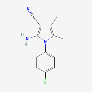 molecular formula C13H12ClN3 B2614882 2-amino-1-(4-chlorophenyl)-4,5-dimethyl-1H-pyrrole-3-carbonitrile CAS No. 72578-34-8
