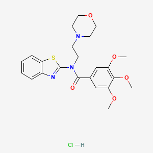 molecular formula C23H28ClN3O5S B2614884 N-(benzo[d]thiazol-2-yl)-3,4,5-trimethoxy-N-(2-morpholinoethyl)benzamide hydrochloride CAS No. 1216731-57-5