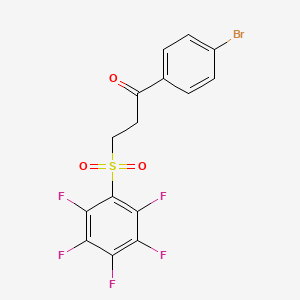 molecular formula C15H8BrF5O3S B2614890 1-(4-Bromophenyl)-3-[(2,3,4,5,6-pentafluorophenyl)sulfonyl]-1-propanone CAS No. 868256-31-9