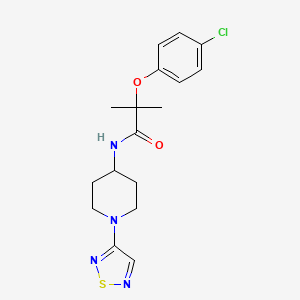 2-(4-chlorophenoxy)-2-methyl-N-[1-(1,2,5-thiadiazol-3-yl)piperidin-4-yl]propanamide