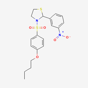 3-(4-BUTOXYBENZENESULFONYL)-2-(3-NITROPHENYL)-1,3-THIAZOLIDINE