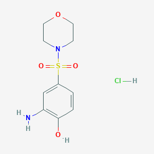 molecular formula C10H15ClN2O4S B2614900 2-氨基-4-吗啉-4-基磺酰基苯酚;盐酸盐 CAS No. 2287268-00-0
