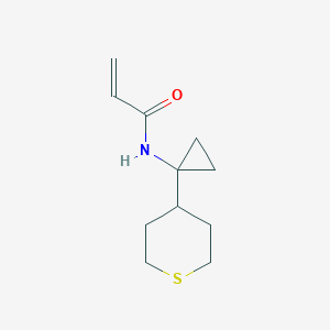 molecular formula C11H17NOS B2614903 N-[1-(Thian-4-yl)cyclopropyl]prop-2-enamide CAS No. 2361656-93-9