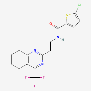 molecular formula C16H15ClF3N3OS B2614908 5-chloro-N-(2-(4-(trifluoromethyl)-5,6,7,8-tetrahydroquinazolin-2-yl)ethyl)thiophene-2-carboxamide CAS No. 1396814-29-1