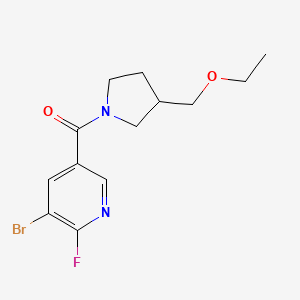 molecular formula C13H16BrFN2O2 B2614910 3-Bromo-5-[3-(ethoxymethyl)pyrrolidine-1-carbonyl]-2-fluoropyridine CAS No. 2094903-14-5