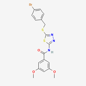 molecular formula C18H16BrN3O3S2 B2614917 N-(5-((4-溴苄基)硫代)-1,3,4-噻二唑-2-基)-3,5-二甲氧基苯甲酰胺 CAS No. 392303-03-6