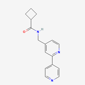 molecular formula C16H17N3O B2614925 N-([2,4'-联吡啶]-4-基甲基)环丁烷甲酰胺 CAS No. 2034321-39-4