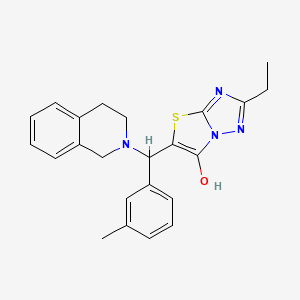 molecular formula C23H24N4OS B2614931 5-((3,4-dihydroisoquinolin-2(1H)-yl)(m-tolyl)methyl)-2-ethylthiazolo[3,2-b][1,2,4]triazol-6-ol CAS No. 898349-99-0