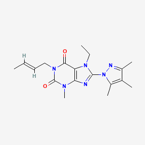 1-((2E)but-2-enyl)-7-ethyl-3-methyl-8-(3,4,5-trimethylpyrazolyl)-1,3,7-trihydr opurine-2,6-dione