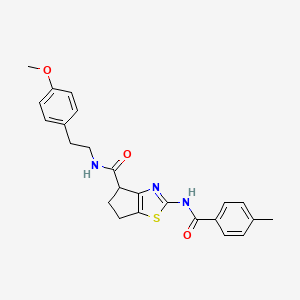 N-(4-methoxyphenethyl)-2-(4-methylbenzamido)-5,6-dihydro-4H-cyclopenta[d]thiazole-4-carboxamide