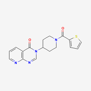 molecular formula C17H16N4O2S B2614959 3-(1-(thiophene-2-carbonyl)piperidin-4-yl)pyrido[2,3-d]pyrimidin-4(3H)-one CAS No. 2034530-93-1
