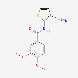 molecular formula C14H12N2O3S B2614960 N-(3-氰基噻吩-2-基)-3,4-二甲氧基苯甲酰胺 CAS No. 897615-87-1