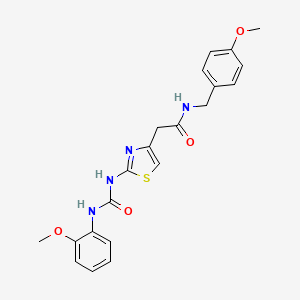 molecular formula C21H22N4O4S B2614961 2-[2-[(2-methoxyphenyl)carbamoylamino]thiazol-4-yl]-N-p-anisyl-acetamide CAS No. 897621-88-4
