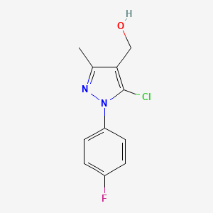 molecular formula C11H10ClFN2O B2614970 [5-chloro-1-(4-fluorophenyl)-3-methyl-1H-pyrazol-4-yl]methanol CAS No. 926210-77-7
