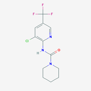 molecular formula C12H13ClF3N3O B2614974 N-[3-氯-5-(三氟甲基)吡啶-2-基]哌啶-1-甲酰胺 CAS No. 2061248-92-6