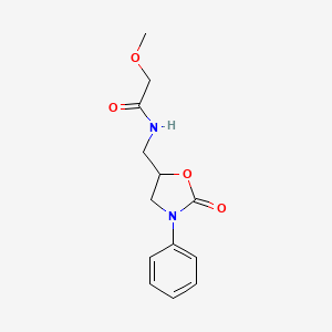 molecular formula C13H16N2O4 B2614975 2-methoxy-N-((2-oxo-3-phenyloxazolidin-5-yl)methyl)acetamide CAS No. 954720-98-0