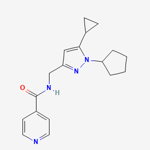 N-((1-cyclopentyl-5-cyclopropyl-1H-pyrazol-3-yl)methyl)isonicotinamide