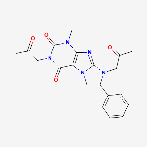 molecular formula C20H19N5O4 B2614987 4-Methyl-2,6-bis(2-oxopropyl)-7-phenylpurino[7,8-a]imidazole-1,3-dione CAS No. 878736-79-9