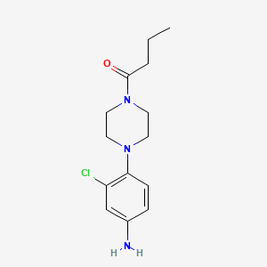 molecular formula C14H20ClN3O B2614989 [4-(4-丁酰哌嗪-1-基)-3-氯苯基]胺 CAS No. 694446-35-0