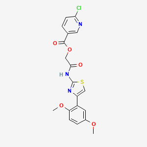 {[4-(2,5-Dimethoxyphenyl)-1,3-thiazol-2-yl]carbamoyl}methyl 6-chloropyridine-3-carboxylate