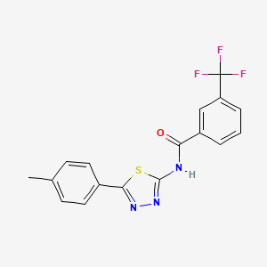 molecular formula C17H12F3N3OS B2614992 N-[5-(4-methylphenyl)-1,3,4-thiadiazol-2-yl]-3-(trifluoromethyl)benzamide CAS No. 392244-63-2