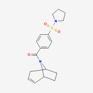 molecular formula C18H22N2O3S B2614993 (1R,5S)-8-azabicyclo[3.2.1]oct-2-en-8-yl(4-(pyrrolidin-1-ylsulfonyl)phenyl)methanone CAS No. 1797740-64-7