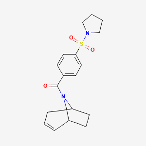 molecular formula C18H22N2O3S B2614993 (1R, 5S)-8-氮杂双环[3.2.1]辛-2-烯-8-基(4-(吡咯烷-1-基磺酰基)苯基)甲苯酮 CAS No. 1797740-64-7