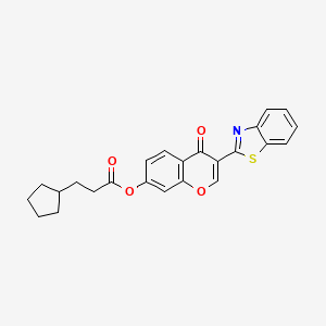 3-(benzo[d]thiazol-2-yl)-4-oxo-4H-chromen-7-yl 3-cyclopentylpropanoate