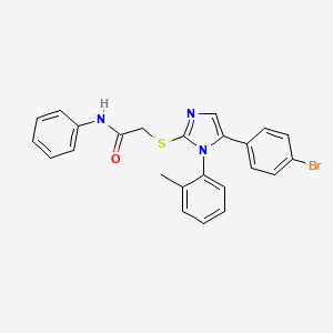 2-((5-(4-bromophenyl)-1-(o-tolyl)-1H-imidazol-2-yl)thio)-N-phenylacetamide