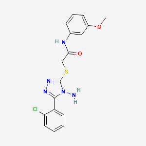molecular formula C17H16ClN5O2S B2615000 2-((4-amino-5-(2-chlorophenyl)-4H-1,2,4-triazol-3-yl)thio)-N-(3-methoxyphenyl)acetamide CAS No. 578002-24-1
