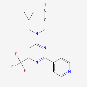 molecular formula C17H15F3N4 B2615005 N-(cyclopropylmethyl)-N-(prop-2-yn-1-yl)-2-(pyridin-4-yl)-6-(trifluoromethyl)pyrimidin-4-amine CAS No. 1427980-57-1