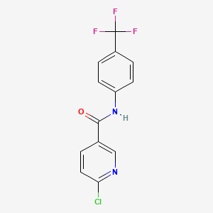 6-chloro-N-[4-(trifluoromethyl)phenyl]pyridine-3-carboxamide
