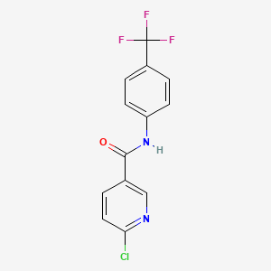 molecular formula C13H8ClF3N2O B2615010 6-chloro-N-[4-(trifluoromethyl)phenyl]pyridine-3-carboxamide CAS No. 667444-04-4