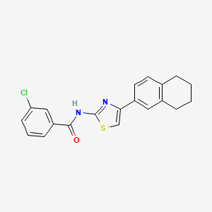 molecular formula C20H17ClN2OS B2615013 3-chloro-N-[4-(5,6,7,8-tetrahydronaphthalen-2-yl)-1,3-thiazol-2-yl]benzamide CAS No. 683777-88-0