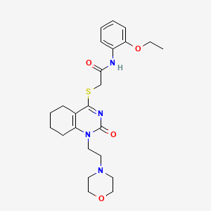 molecular formula C24H32N4O4S B2615028 N-(2-ethoxyphenyl)-2-((1-(2-morpholinoethyl)-2-oxo-1,2,5,6,7,8-hexahydroquinazolin-4-yl)thio)acetamide CAS No. 898460-88-3