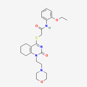 molecular formula C24H32N4O4S B2615028 N-(2-乙氧苯基)-2-((1-(2-吗啉乙基)-2-氧代-1,2,5,6,7,8-六氢喹唑啉-4-基)硫代)乙酰胺 CAS No. 898460-88-3